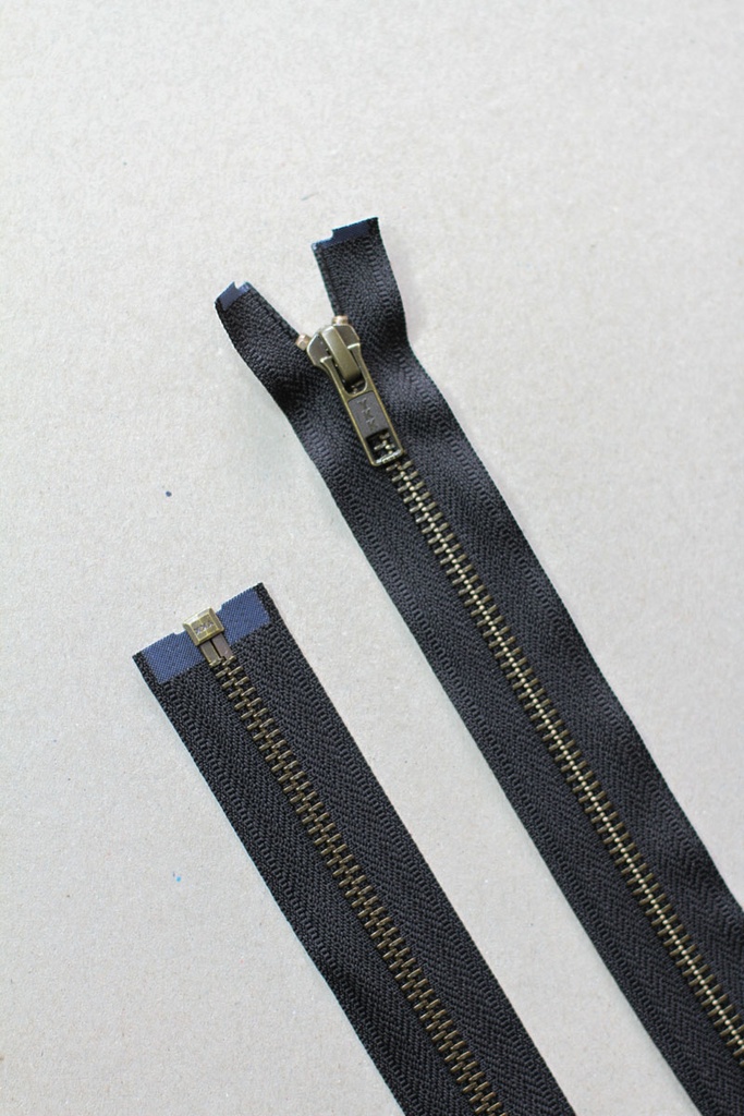 Delbart Metall Glidelås - Svart (55 cm)