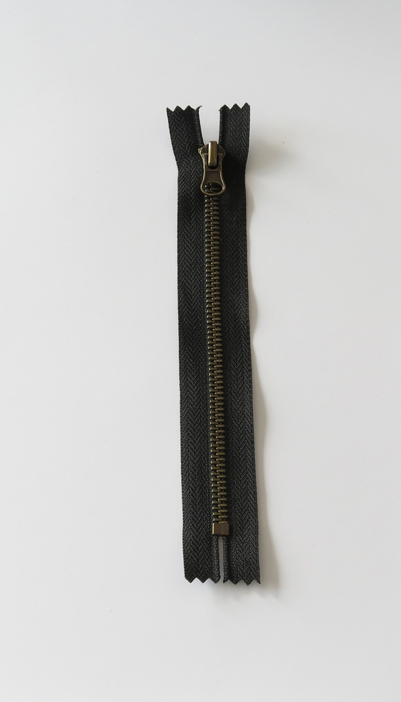 Glidelås Metall (ikke delbar) (Svart, 22 cm)