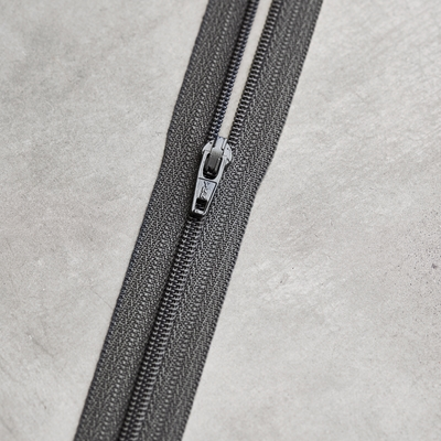 Spiral Glidelås 4mm (ikke delbar) - Grå (12 cm)