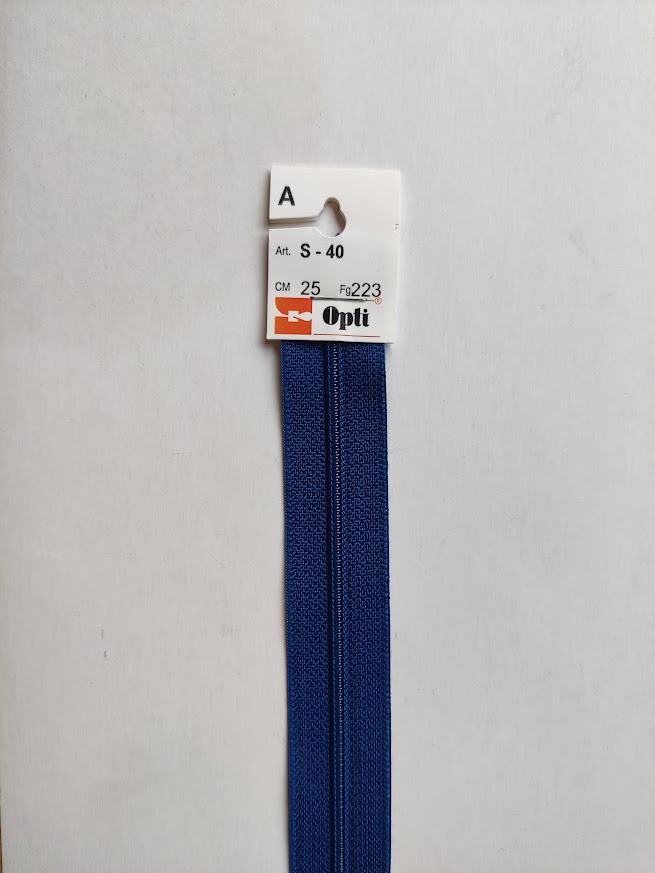 Spiral Glidelås 4mm (ikke delbar) - Kobalt Blå (12 cm)