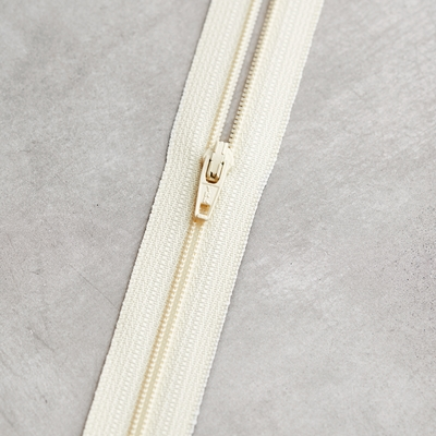 Spiral Glidelås 4mm (ikke delbar) - Shell (kremgul)