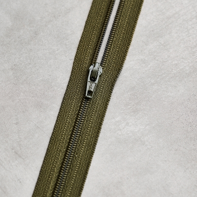 Spiral Glidelås 4mm (ikke delbar) - Khaki Grønn
