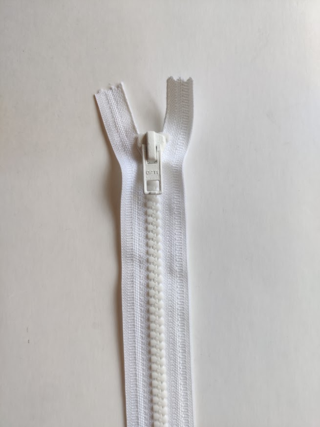 Kraftig Glidelås Delbart - Hvit (60 cm)