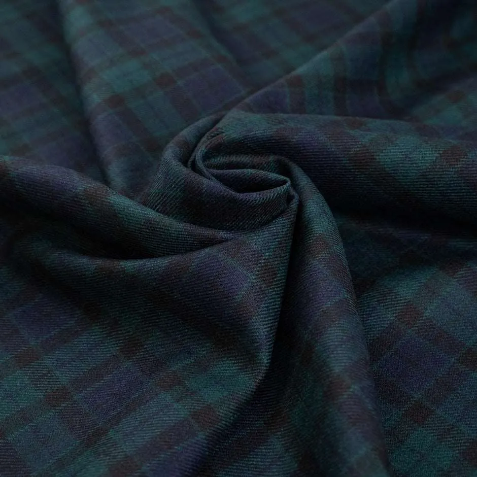 [893] Ullstoff Tartan - Blå & Grønn