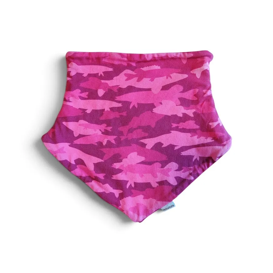 Hals med fleecefôr- Camo Fisk Rosa