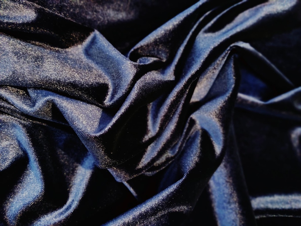 Stoffbit 1,2m - Stretch Velour Navy