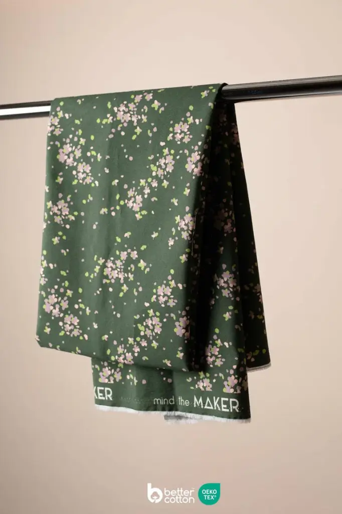 Stoffbit 0,9m - Poplin Juna Green Khaki