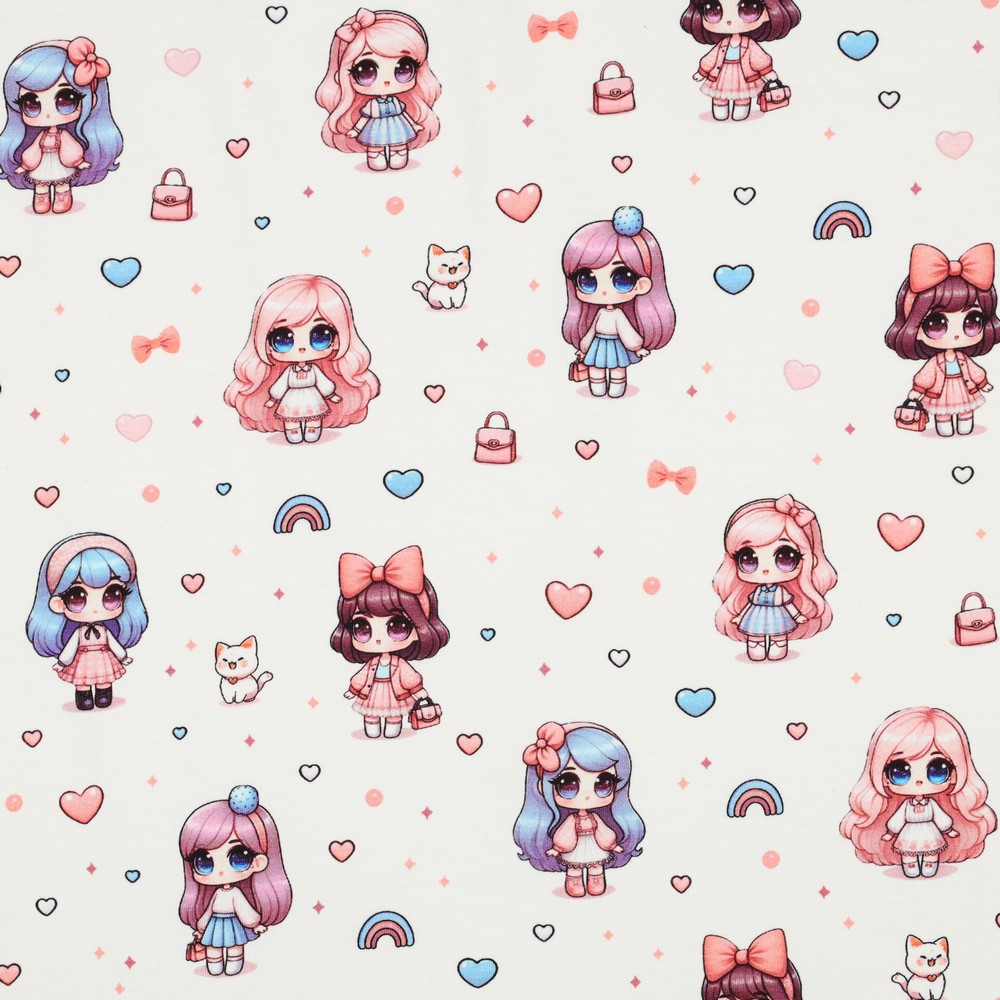 Stoffbit 0,8m - Jersey - Dolls