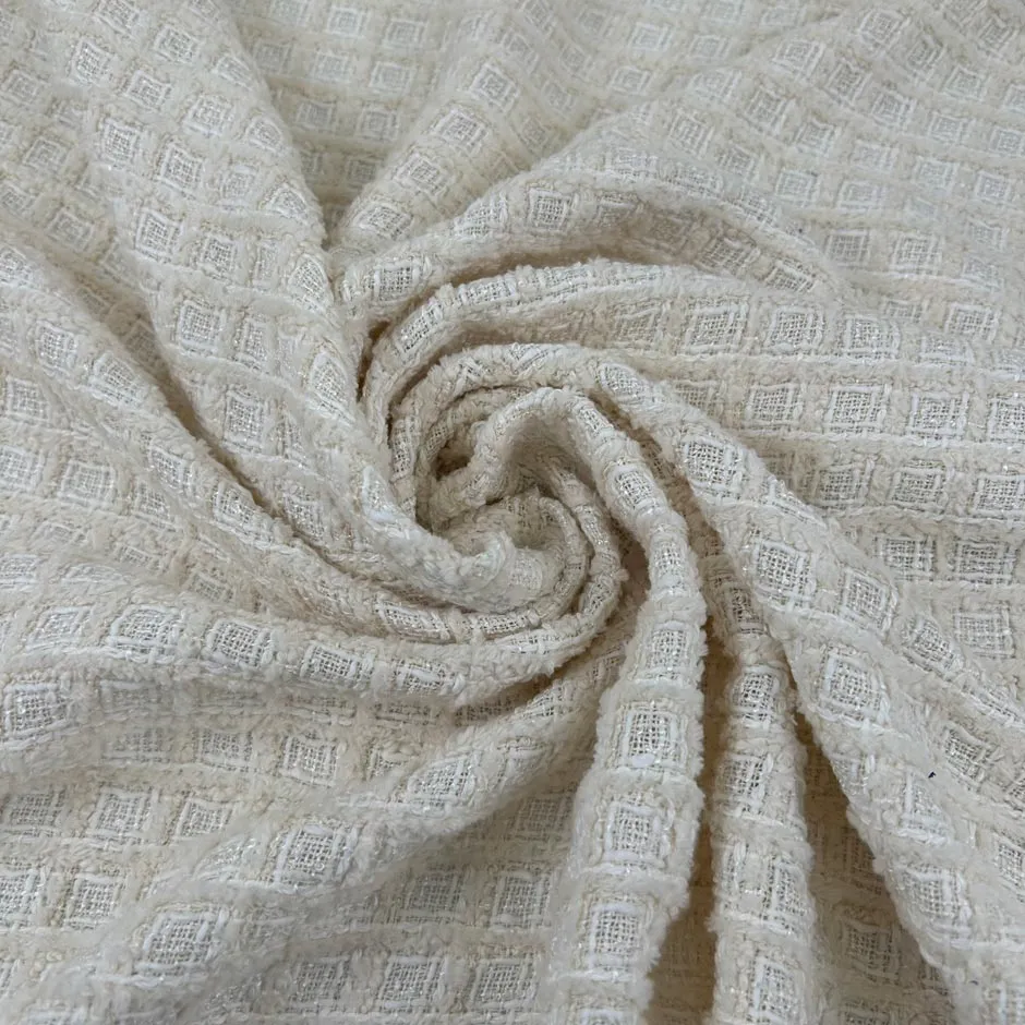 Flosset Tweed - Hvit