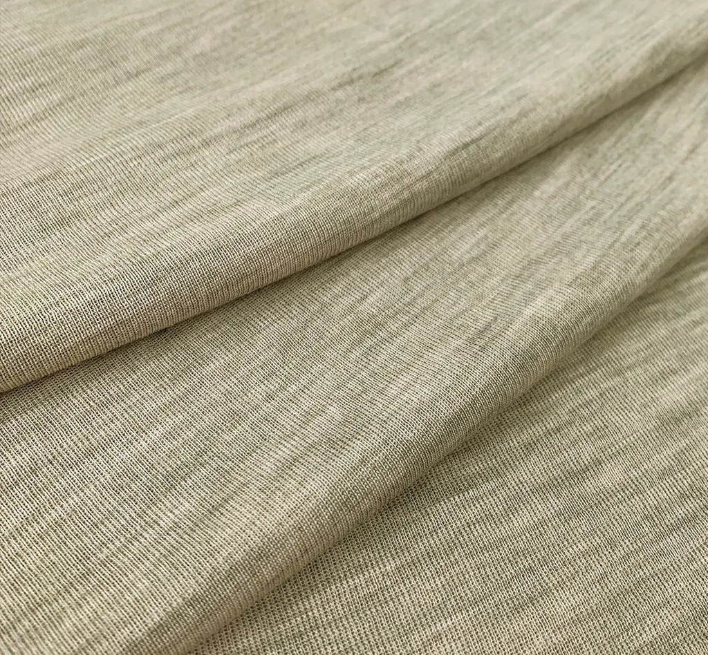 Stoffbit 0,7m - Merinoull Silke - Melert Beige