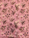 Stoffbit 1m - Jersey Norsk Blomstereng Mørk Rosa
