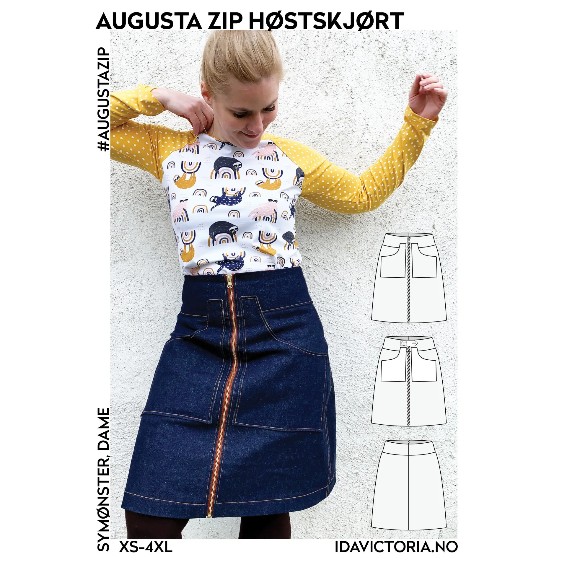 Augusta Zip Høstskjørt - Symønster