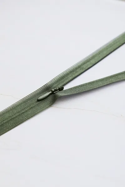 Usynlig Glidelås 60 cm - Olive Green