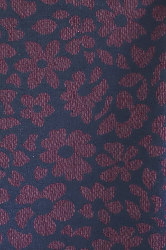 Aster Bloom Jacquard - Pinot/Dark Navy