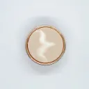 Metallknapp Resin - Beige med gullfarget kant