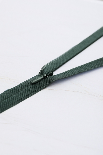 Usynlig Glidelås - Bottle Green