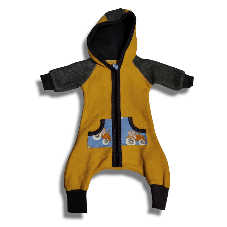 [90007] Fleecedress Oker/ Grå (56)