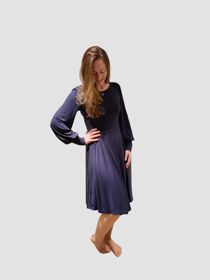 Blåklokke kjolen (voksen) (XS, svart, Bishop Sleeves)