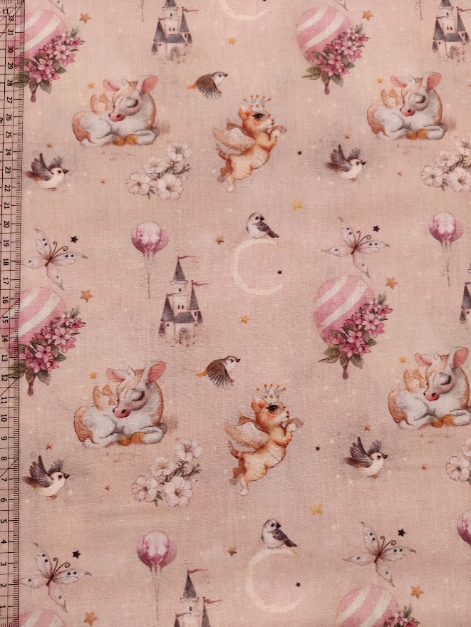 Poplin Fantasi Lys Rosa