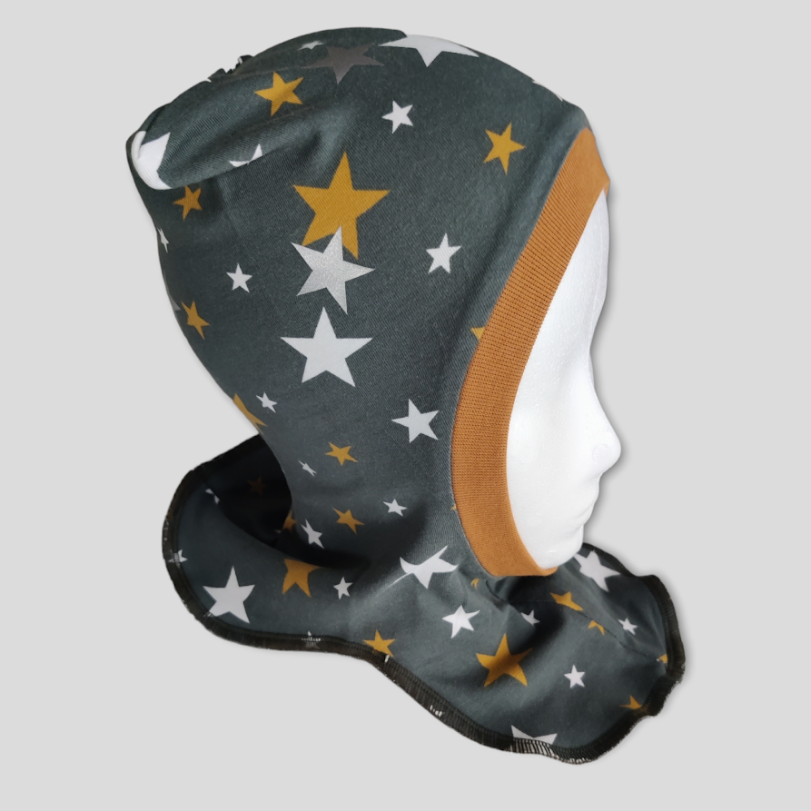 [63028] Balaclava med ull, Stjerner (3-6 mnd, med refleks)