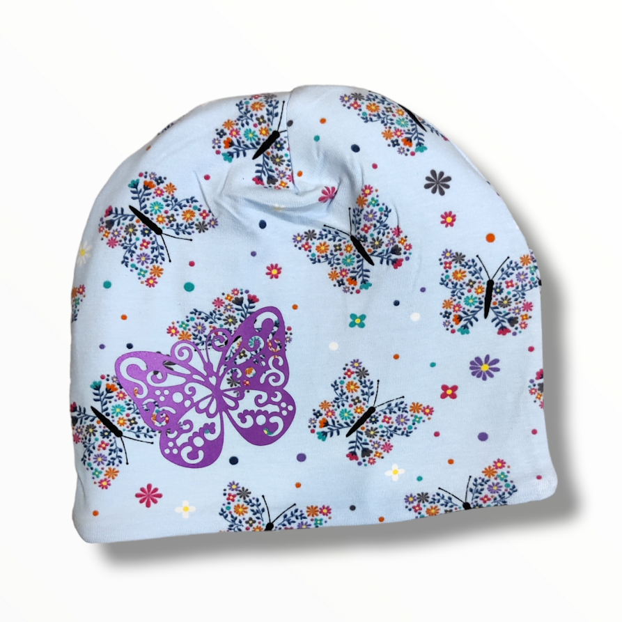 Lue med fleecefôr og refleks, Sommerfugl