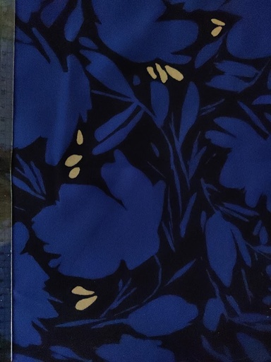 Viskose Crepe Floral Shade Cobalt Blue