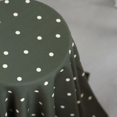 Viskose Crepe Jolly Dots - Khaki Green