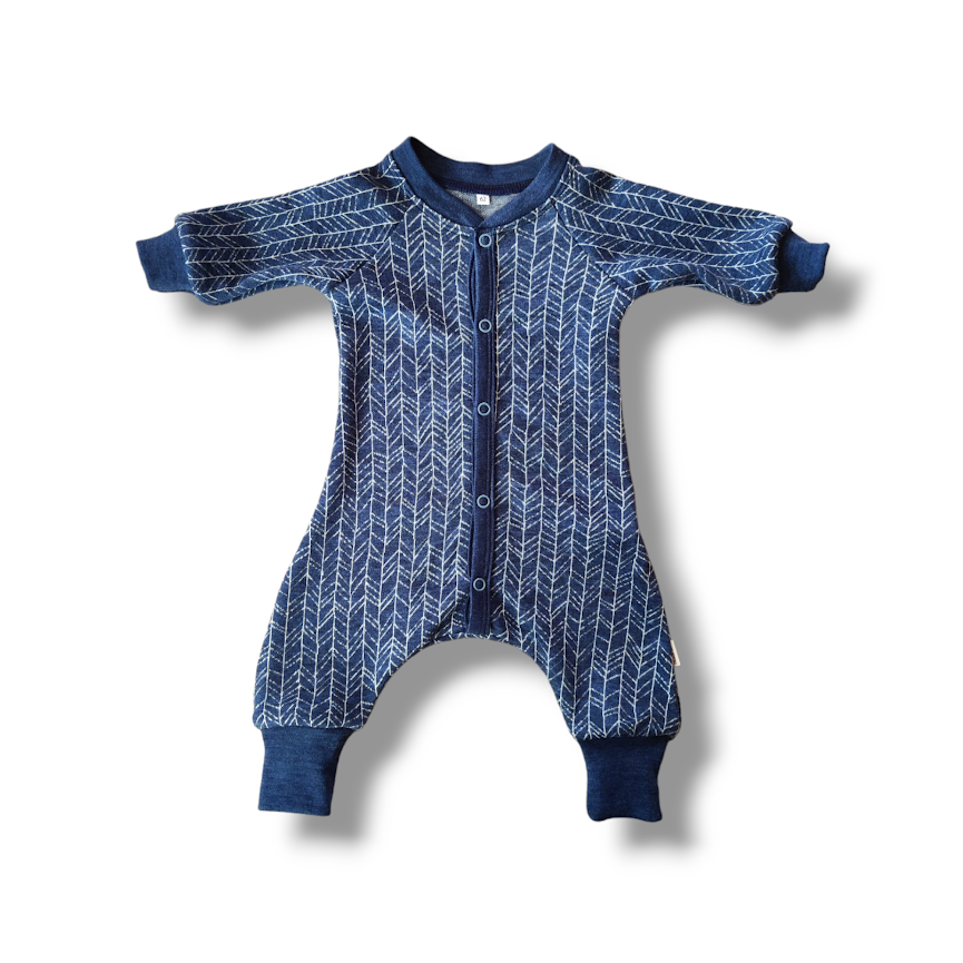 [90027] Heldress Merinoull - Denimblå Pil (62)
