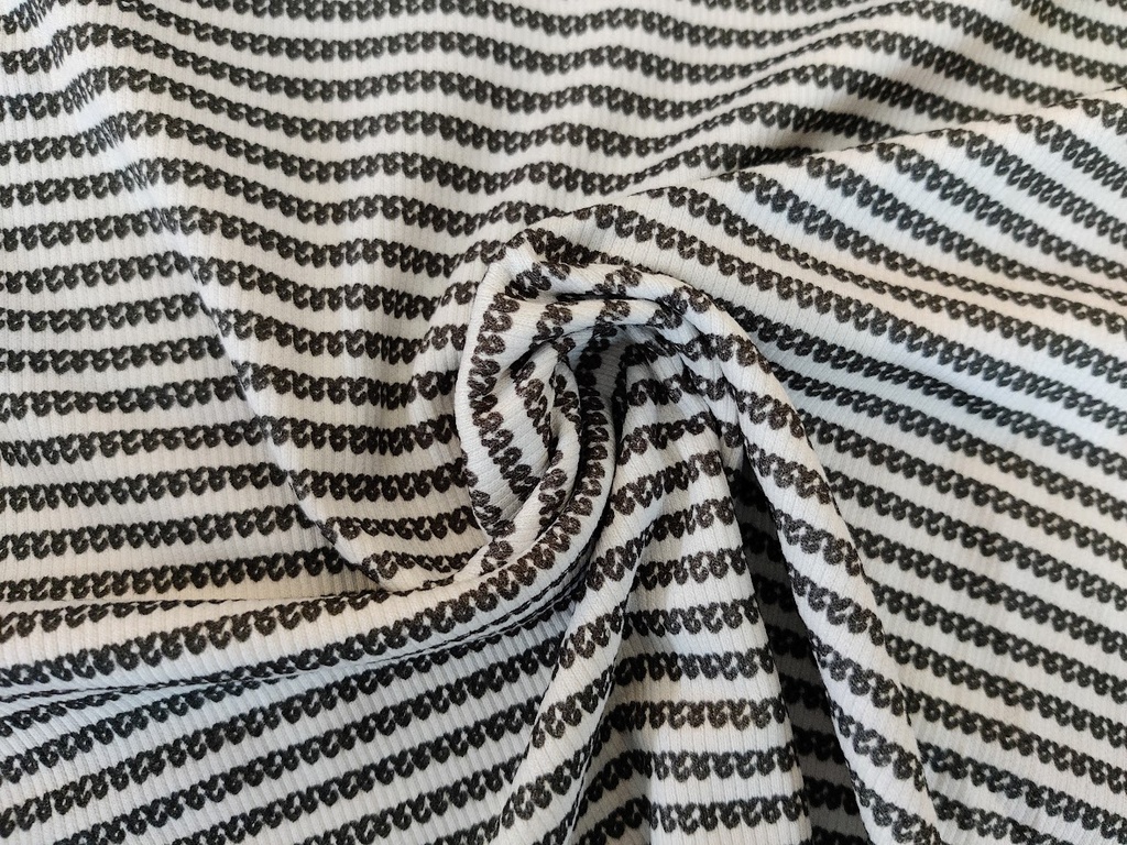 Grovstrikket Ribb - Striper Svart mønster