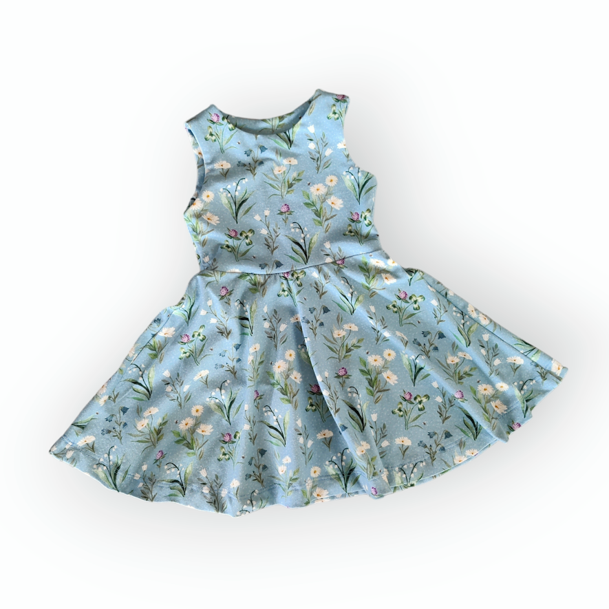 Forglemmegei Kjole - Blomstereng Blå