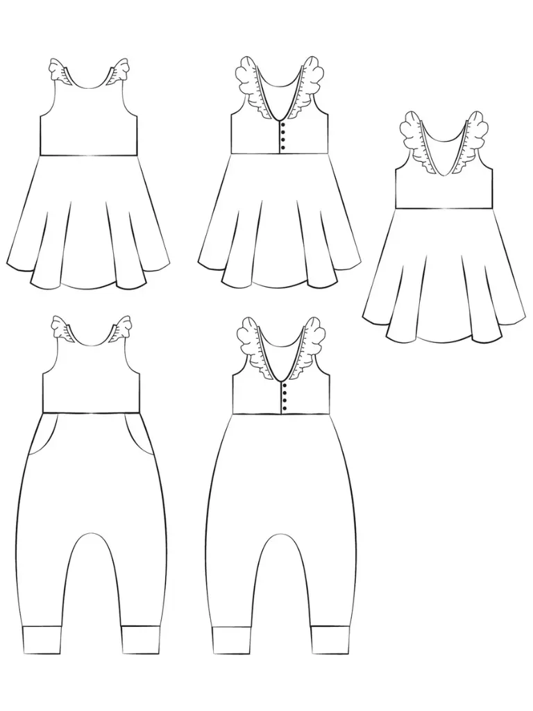 Victoria Kjole og Jumpsuit - Symønster