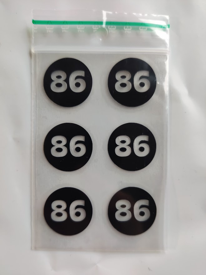 Størrelsemerke Vinyl Sirkel (6 pk) (50, Hvit)