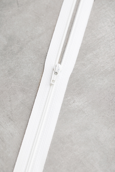 Basic Glidelås 30 cm - Bright White