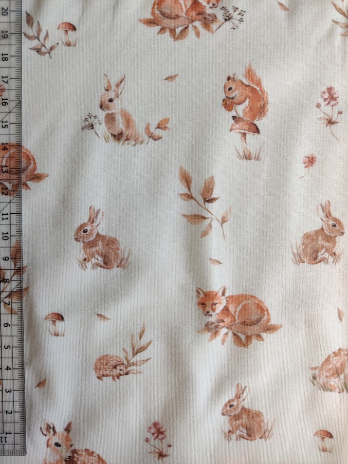 Jersey Animals Off White - (1 meters bit)