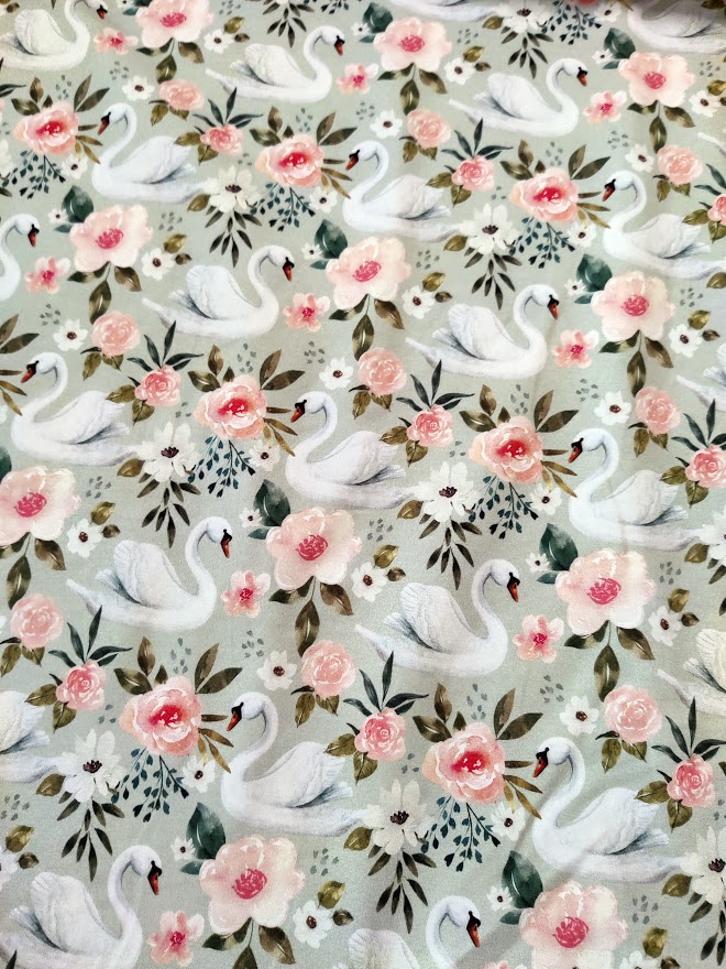 Jersey Summer Swan Mint (1 meters bit)