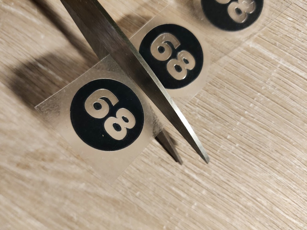 Størrelsemerke Vinyl Sirkel (12 pk) (svart, 56, 62, 68, 74, 80 og 86)