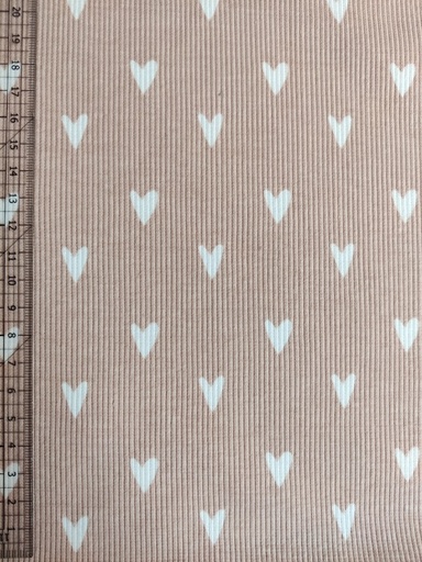 Grovstrikket ribbjersey Hearts Old Pink