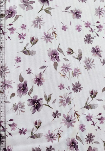 Grovstrikket ribbjersey Floral Wild Daisies