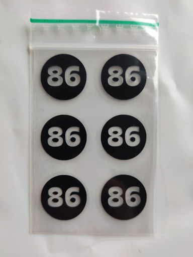Størrelsemerke Vinyl Sirkel (6 pk)