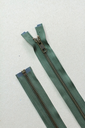 Delbart Metall Glidelås 75 cm - Khaki