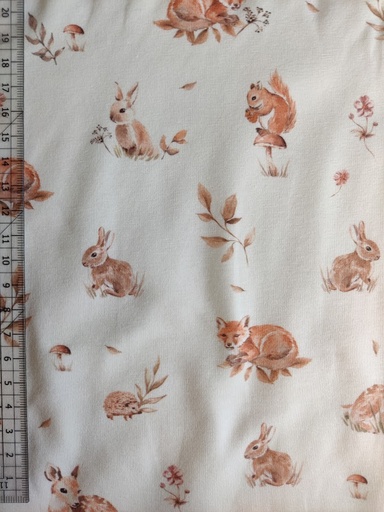 Jersey Animals Off White - (1 meters bit)