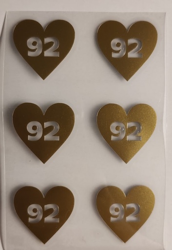 Størrelsemerke Vinyl Hjerte (12 pk)