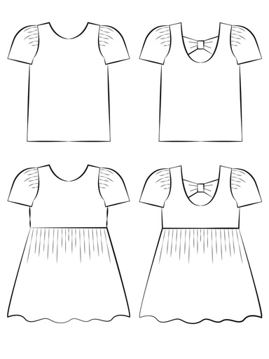 Amelie Topp og Kjole - Symønster