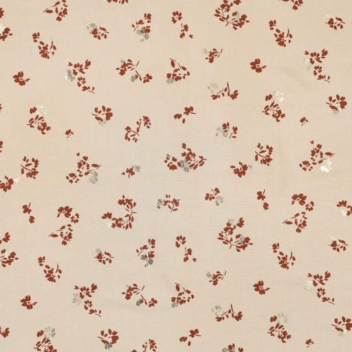 Viskose Foil - Små blomster Beige