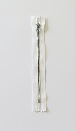 Glidelås Metall - 4 mm - Hvit