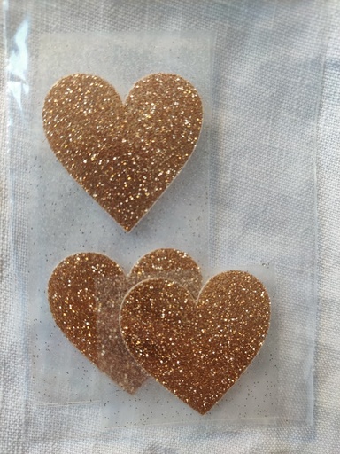 Vinylmerke Glitterhjerte Gull