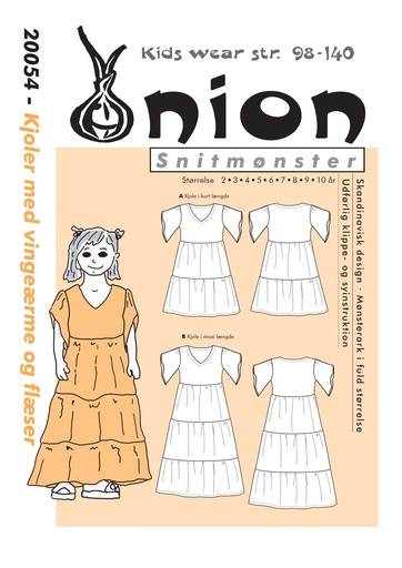 Kjole med kapper og vingeerme Barn - Symønster