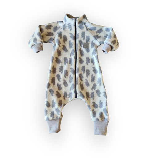 Heldress av ullfleece - Lys Grå Pinnsvin