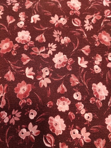 Stoffbit (3m) - Jersey Hermine Bordeaux 