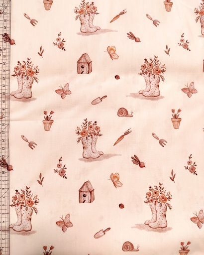 Stoffbit (1m) - Poplin Gardening Beige 